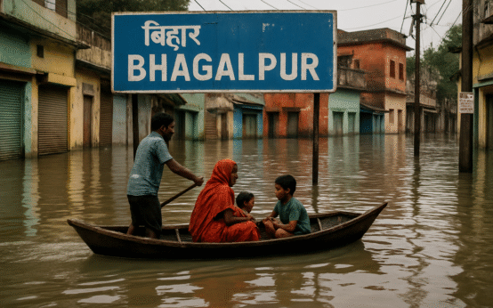 Bhagalpur-ganga-flood-naugachia-embankment-collapse-30-houses-submerged bihar rozana flood